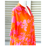 Orange & Pink Ruffled Citrine Dress
