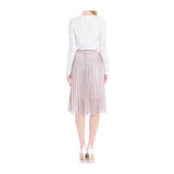 Baby Pink & White Pinstripe METALLIC Midi Skirt