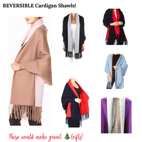 Two For One REVERSIBLE Cardigan Shawls