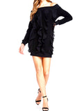 Black Frill Sweater Dress