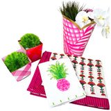 Pink Tulip Hand Painted 11.5” Wastebasket or Planter