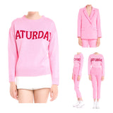 Bubblegum Pink Saturday Knit Sweater