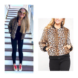 Leopard Faux Fur Bomber Jacket