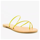 Neon Pink or Neon Yellow PU Leather Crisscross Sandals
