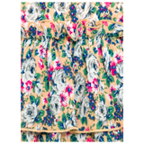 Floral Pleated Tiered Hem Smocked Waist Skirt