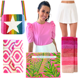 Bubblegum Pink Poplin + Cotton Knit Contrast Ruffled Mimi Top