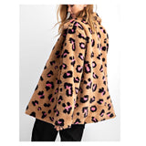 Camel Hot PINK & Black Leopard Faux Fur Swing Coat