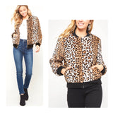 Leopard Faux Fur Bomber Jacket