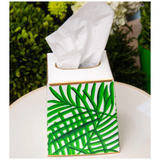 Beverly Hills Palm Enameled Tissue Cover in Pink or Green