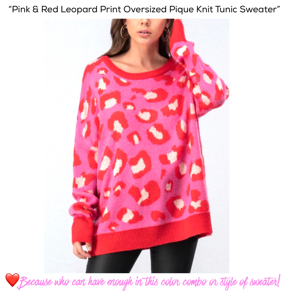 Red leopard 2025 print sweater