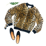 Leopard Faux Fur Bomber Jacket
