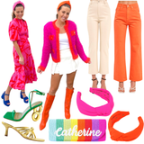 Fuchsia & Orange Fuzzy Knit Diana Cardigan
