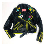 Black ‘Leather’ Moto Jacket with Graffiti 🤩