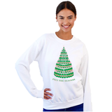 Fizz the Season Champagne Bottle Christmas Tree Sweatshirt