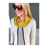 Taupe Mustard Metallic Grey & Blue Color-block Cowl Neck Sweater Dress