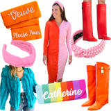 Pink & Orange Ribbed Knit Diana Dress