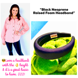 Black Neoprene Raised Foam Headband