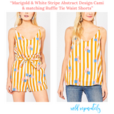 Marigold & White Cabana Stripe Abstract Design Cami