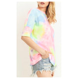 Tye Dye Thermal Knit 1/2 Sleeve Top