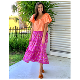 Fuchsia & Orange Islamorada Maxi Skirt
