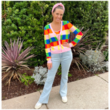 Pink Trimmed Rainbow Knit Sunny Tank & Cardigan (sold separately)