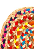Natural Woven Jute Multicolor 12” Clutch Handbags / Cosmetic Case with Tassel Zip
