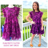 Plum Pretty Flutter Sleeve Cotton Shift Dress