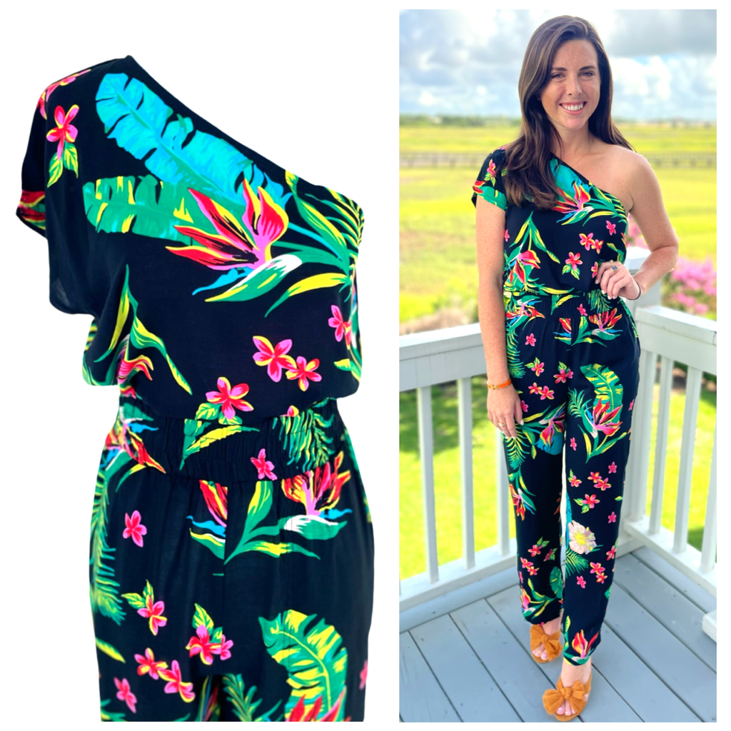 UO Kick Flare Floral Jumpsuit