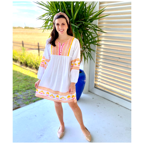 White Lavender & Peach Fabrizia Nandita Dress
