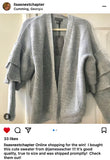 Grey Knit Double Ruffle Sleeve Cardigan