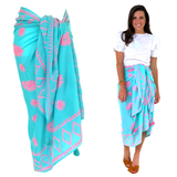 Pranella Turquoise & Pink Tassel Pareo