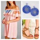 Corral Embroidered Off the Sleeveless Shoulder Dress