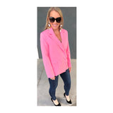 Bubblegum Pink Peaked Collar Blazer (Matching Cigarette Pants Sold Separately)