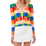 Pink Trimmed Rainbow Knit Sunny Tank & Cardigan (sold separately)