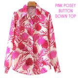 Pink Posey Button Down Top