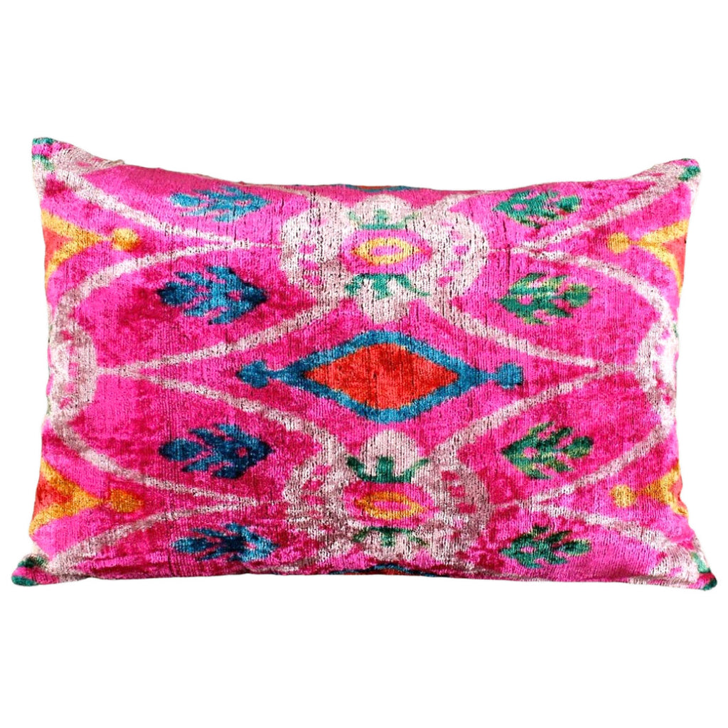 Handmade Piped Silk Velvet 16”x24” Large Lumbar Pillows - James Ascher