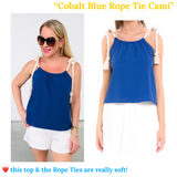 Cobalt Blue Rope Tie Cami