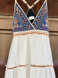 Embroidered Boho Tribal Maxi Dress with Back Cutouts (beautiful!)