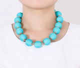 Turquoise Adjustable Length Ball Necklace