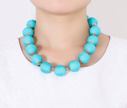 Turquoise on sale ball necklace