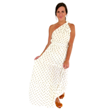 Sundress White & Gold Foil Ellyn Dress in Dubai Coconut