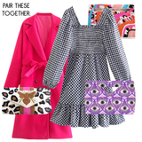 Black Smocked Gingham Balloon Sleeve Brittany Dress