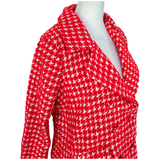 Red Shimmer Houndstooth Double Breasted Karlie Coat