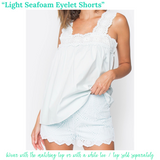Light Seafoam Eyelet Shorts