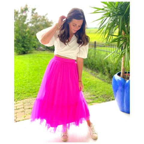 Pink Tulle Layered Barbie Skirt
