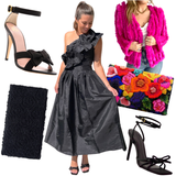 Black Ruffle High Waisted Frazier Skirt Set with Tulle Underlay & Pockets (sold separately)