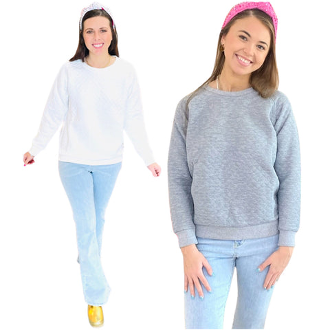 Super Soft Diamond Quilted Monica Sweatshirt