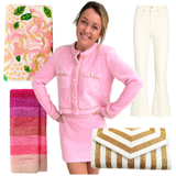 St. Tropez Baby Pink Chain Detail Fuzzy Skirt & Jacket (sold separately)