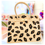 Handmade Leopard Beaded Canvas Bag
