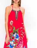 Red Floral Backless “Margarita” Maxi Dress (sign up for restock alert)
